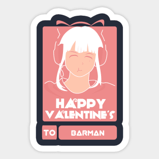 Girls in Happy Valentines Day to Barman Sticker